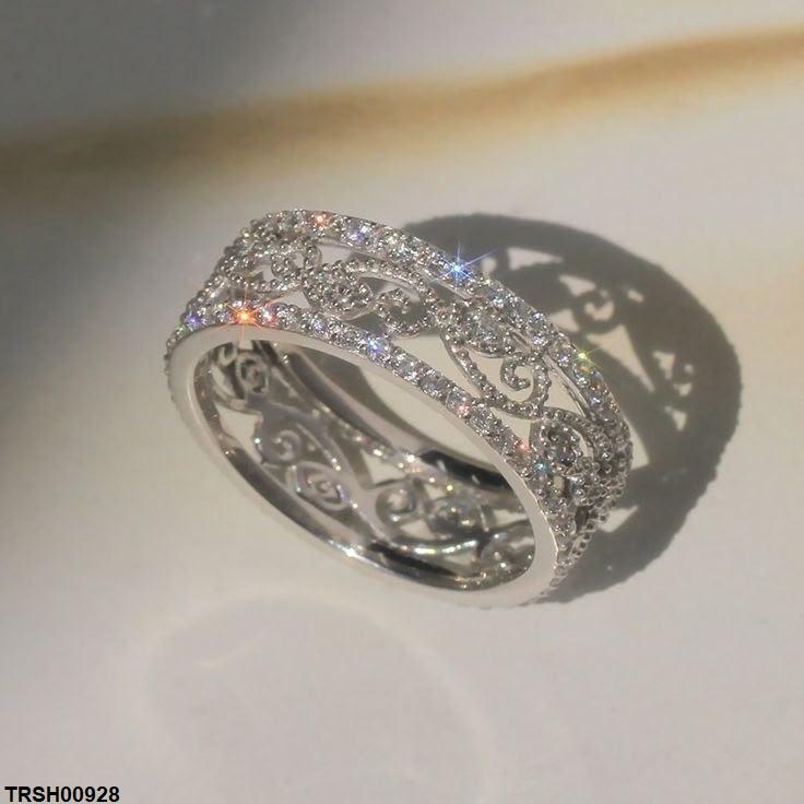 TRSH00928 KYC Filigree Flower Zircon Ring - TRSH