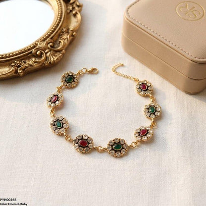 PYH00265 ABD Oval Flower Single Anklet - PYH