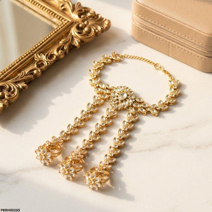 PBRH00265 FRN Three-Finger Ring Angla Bracelet Adjustable - PBRH