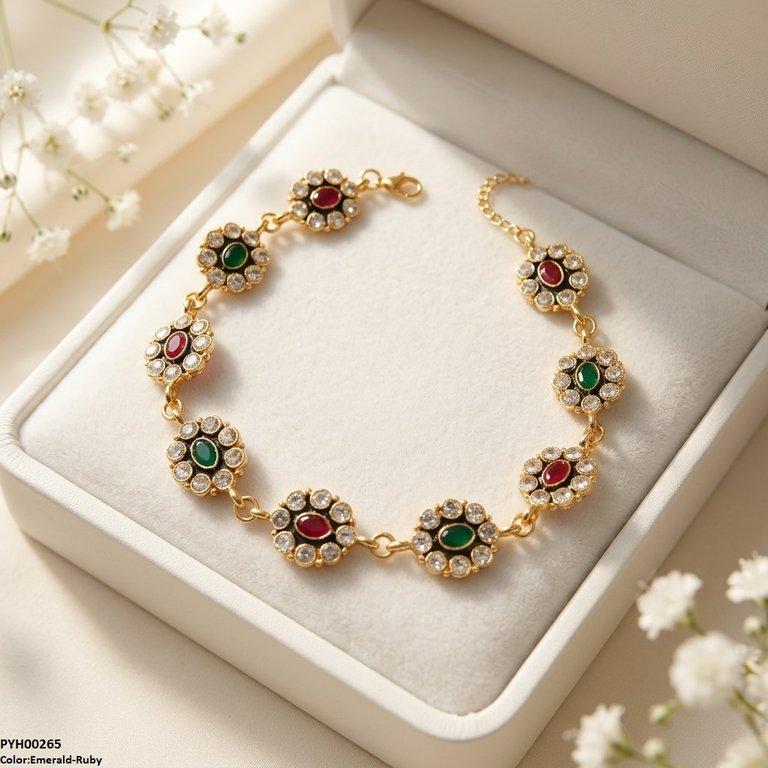 PYH00265 ABD Oval Flower Single Anklet - PYH