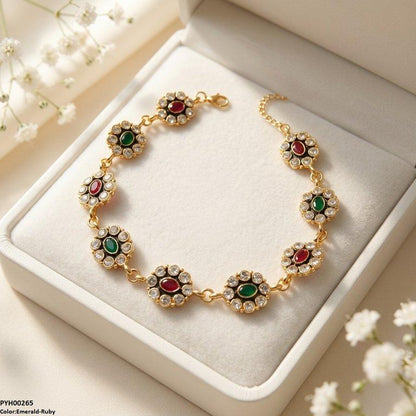 PYH00265 ABD Oval Flower Single Anklet - PYH