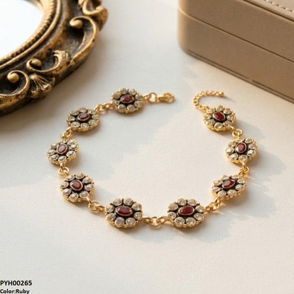 PYH00265 ABD Oval Flower Single Anklet - PYH